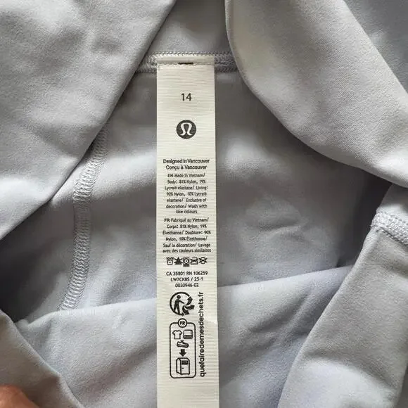 Lululemon Align Biker Short High Rise 4” Double Lined Starch Blue Size 14 NWT